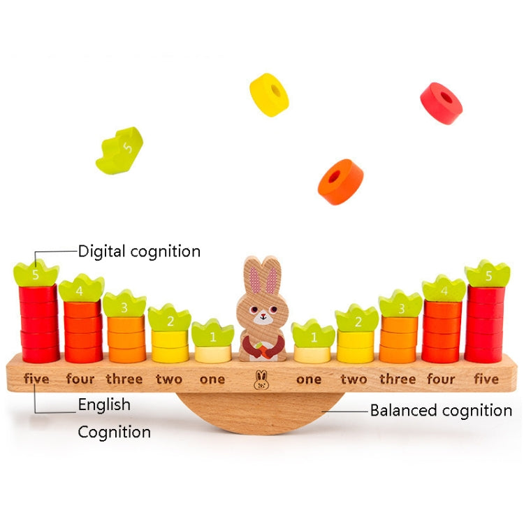 Puzzle educativo in legno con coniglio per bambini