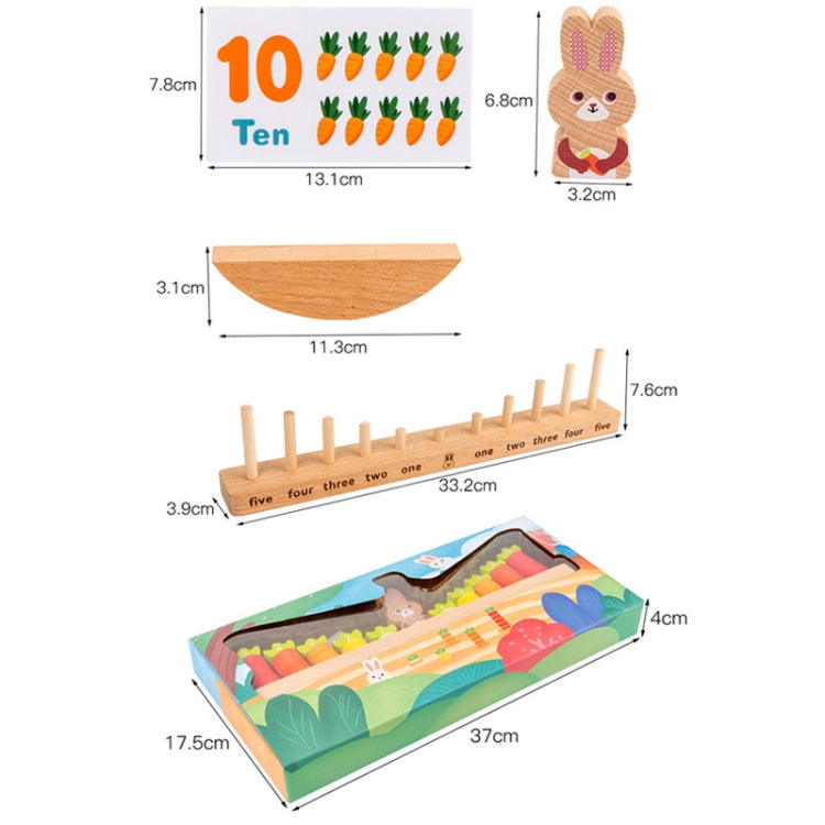 Puzzle educativo in legno con coniglio per bambini