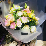 2 sacchetti di carta da regalo per fiori, carta opaca, carta da regalo, carta da regalo traslucida, Pink, Medium Powder, White