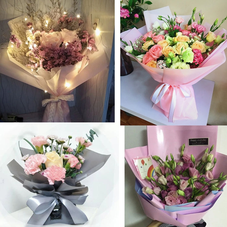 2 sacchetti di carta da regalo per fiori, carta opaca, carta da regalo, carta da regalo traslucida, Pink, Medium Powder, White