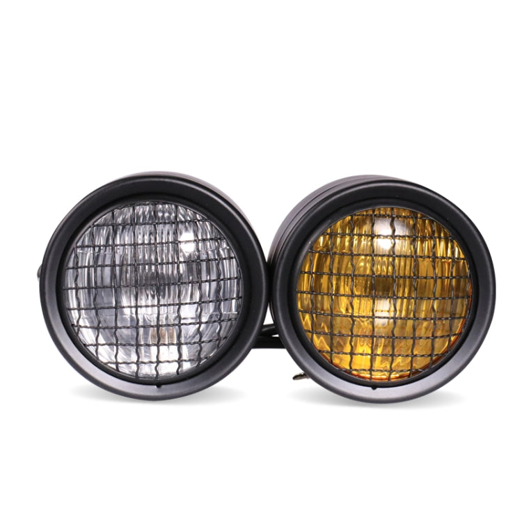 Faro retrò per moto CG125 Faro universale in metallo retrò a doppia lampada, Retro Dual Lamp