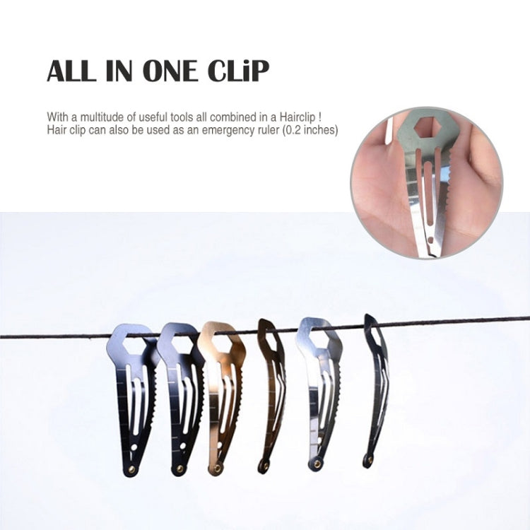 10 pezzi 8 in 1 fermaglio per capelli multifunzionale strumento di primo soccorso per autodifesa esterna, 2 PCS 8 in 1 (Black), 2 PCS 8 in 1 (Silver)