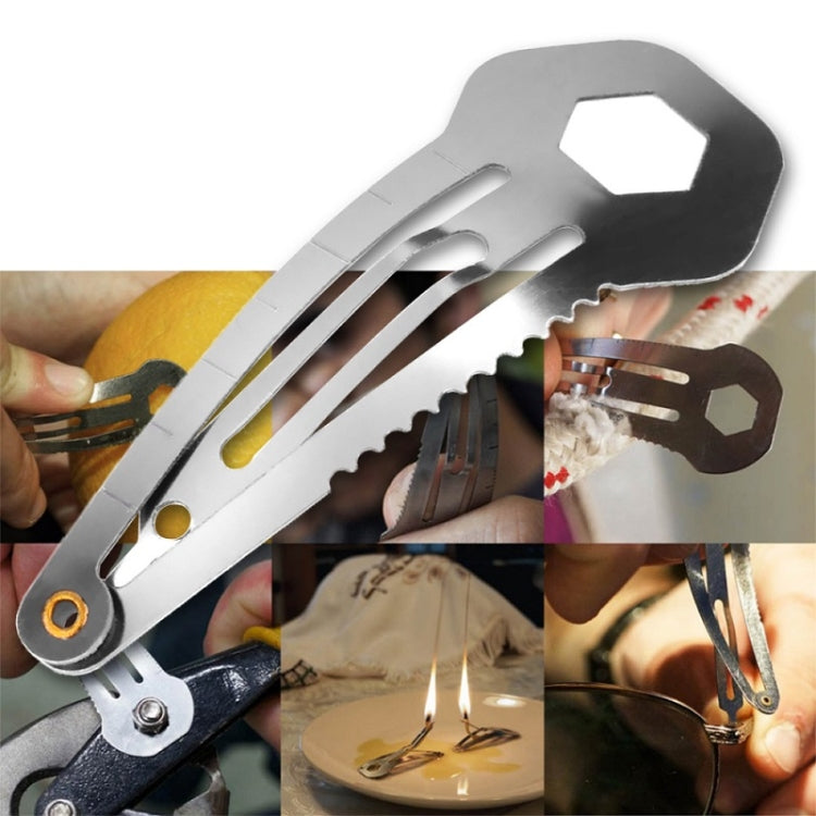10 pezzi 8 in 1 fermaglio per capelli multifunzionale strumento di primo soccorso per autodifesa esterna, 2 PCS 8 in 1 (Black), 2 PCS 8 in 1 (Silver)