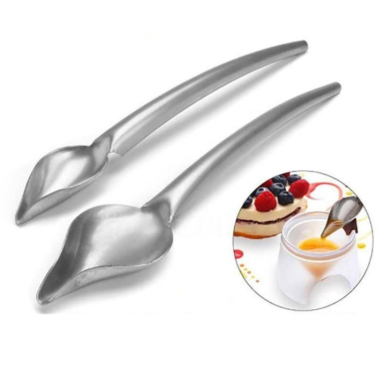 2 in 1 cucchiaio di cioccolato in acciaio inossidabile fai da te per decorare il set di cucchiai da filtro, 2 in 1