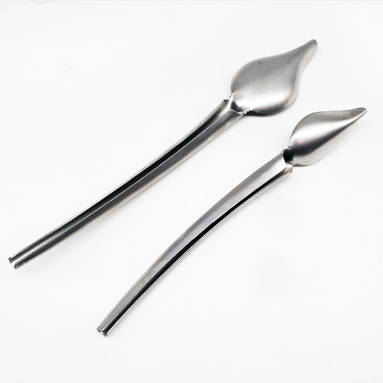 2 in 1 cucchiaio di cioccolato in acciaio inossidabile fai da te per decorare il set di cucchiai da filtro, 2 in 1