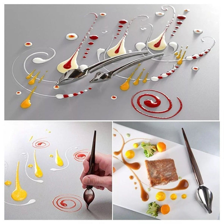 2 in 1 cucchiaio di cioccolato in acciaio inossidabile fai da te per decorare il set di cucchiai da filtro, 2 in 1