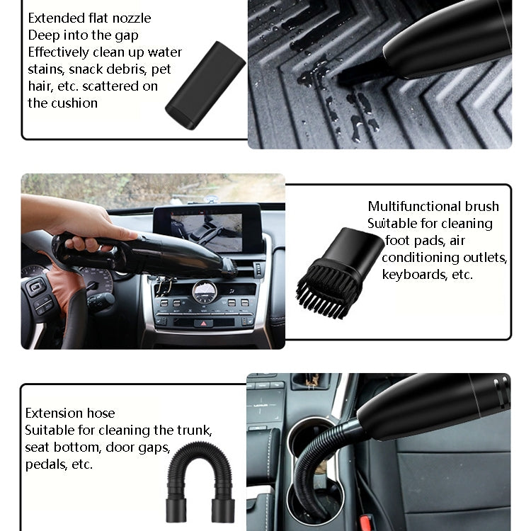 Aspirapolvere portatile per auto Aspirapolvere per piccole auto, Wired Black, Wired Black Gray, Wireless Black, Wireless Black Gray, Wireless Black Gray+Storage bag