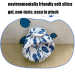 QH-28 Lampada da comodino per camera da letto USB con luce notturna in silicone blu e bianco in porcellana Lampada con sensore Pat