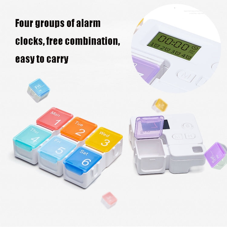 TF-248 Scatola portapillole in plastica con promemoria smart timing a 7 celle, TF-248