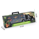 Set giocattolo dinosauro con camion e contenitore 41cm