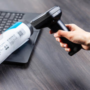 Deli 14952 Pistola per la scansione di codici QR unidimensionali del cassiere del supermercato, Black Wired, White Wired, Black Wireless, White Wireless