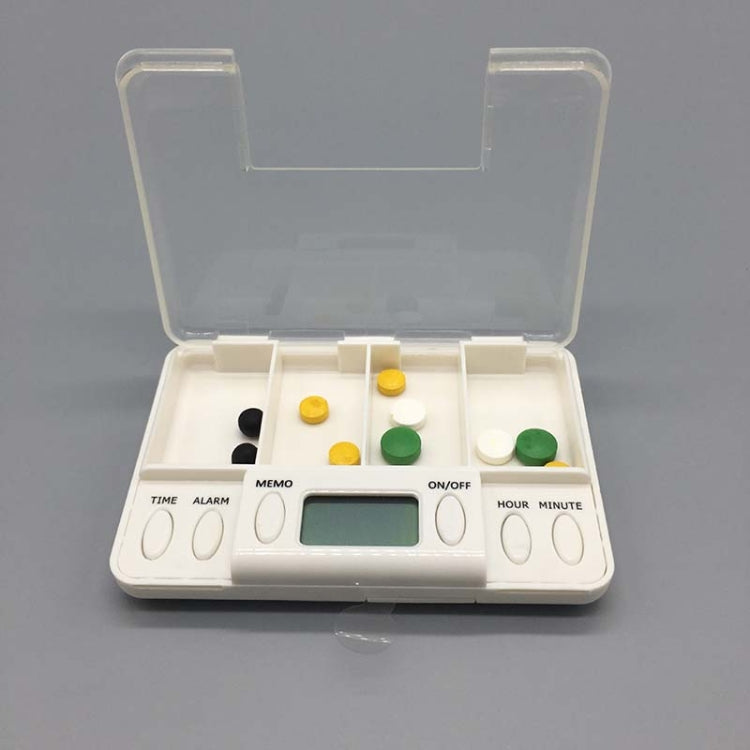 TF200 Scatola portapillole portatile in plastica con promemoria intelligente a 4 celle