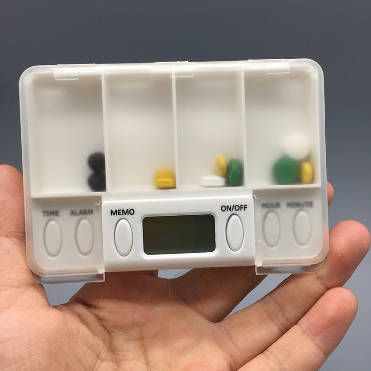 TF200 Scatola portapillole portatile in plastica con promemoria intelligente a 4 celle