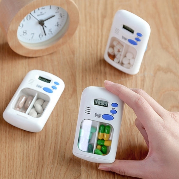 TF-264 Mini scatola portapillole portatile in plastica con promemoria intelligente per la tempistica, TF-264