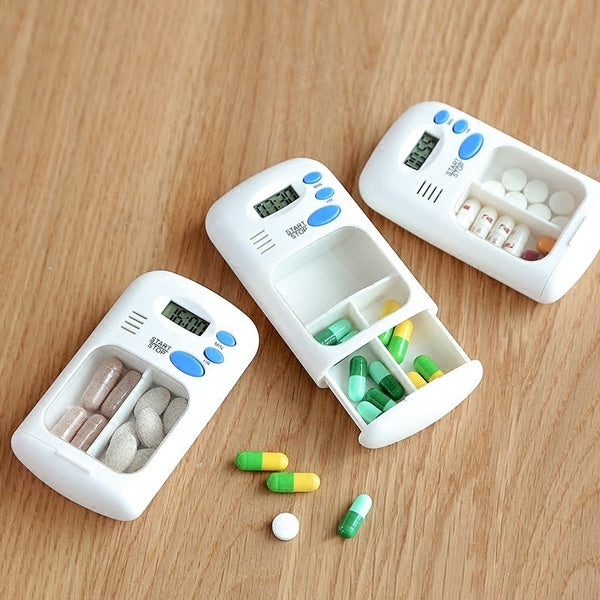 TF-264 Mini scatola portapillole portatile in plastica con promemoria intelligente per la tempistica, TF-264