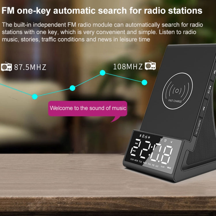 Altoparlante Bluetooth multifunzione con ricarica wireless X7 con sveglia, radio e telecomando, US Plug, UK Plug, EU Plug, AU Plug