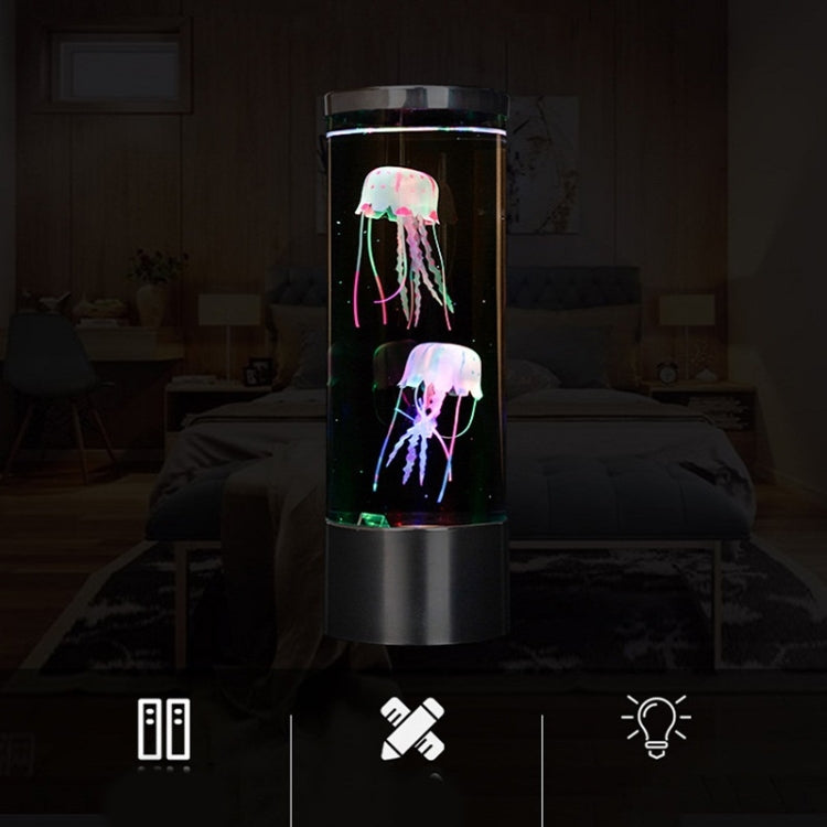 Simulazione di meduse a LED cilindriche Luce di atmosfera di meduse colorate alimentate tramite USB, 10.5 x 10.5 x 29.4cm