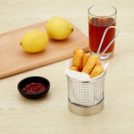 Piatto per pane snack ristorante mini cestino per patatine fritte in acciaio inossidabile, J13446S, J13446L, J13443S, J13443L, J13447M, J13448S, J13448L, J13442S, J13449