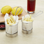 Piatto per pane snack ristorante mini cestino per patatine fritte in acciaio inossidabile, J13446S, J13446L, J13443S, J13443L, J13447M, J13448S, J13448L, J13442S, J13449