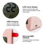 ZKLiLi Lazy Snooze Applet Sveglia da comodino Sveglia digitale silenziosa multifunzionale Bluetooth