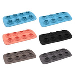 2 stampi creativi per vassoio per ghiaccio in silicone, 8 stampi continui, contenitori per ghiaccio fai da te fatti in casa, stile:, Fruit  (Blue), Fruit  (Vermillion), Round  (Red), Round  (Blue), Brick  (Blue), Brick (Gray), Five-star  (Blue)        ...