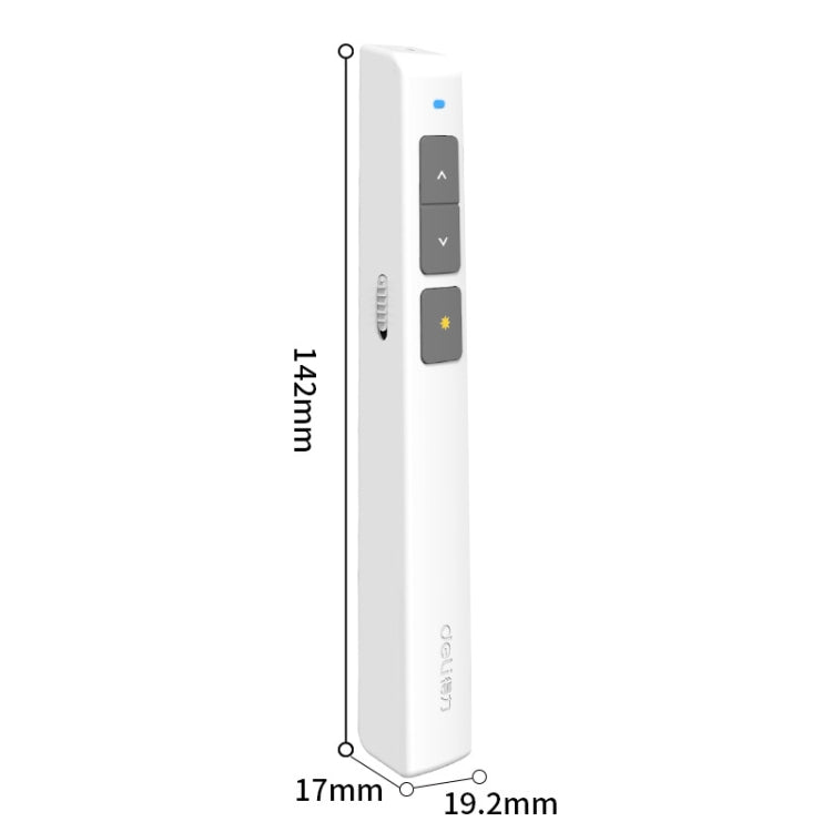 Penna per proiettore vocale ricaricabile con penna laser per girare le pagine Deli da 2,4 GHz, 2802PL (White), 2802PL (Black), 2802L (White), 2802L (Black)