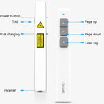 Penna per proiettore vocale ricaricabile con penna laser per girare le pagine Deli da 2,4 GHz, 2802PL (White), 2802PL (Black), 2802L (White), 2802L (Black)