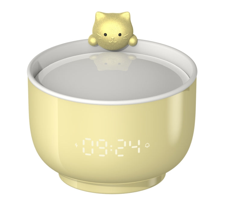 Lampada da comodino per camera da letto per bambini regolabile, ricaricabile, con sveglia per gatti, 2W LED