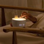 Lampada da comodino per camera da letto per bambini regolabile, ricaricabile, con sveglia per gatti, 2W LED