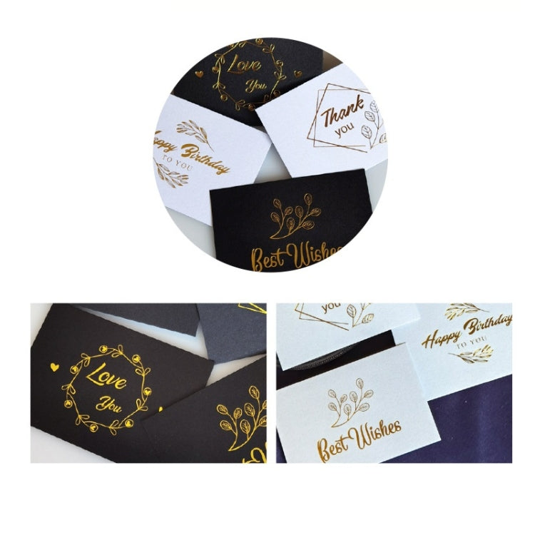 Biglietto di benedizione per matrimonio da 150 pezzi Biglietto di ringraziamento Biglietto di decorazione regalo Biglietto di auguri con fiore abbronzante, Blessing （White）, Thank You （White）, Love You （White）, Happy Birthday （White）, Blessing （Black） ...
