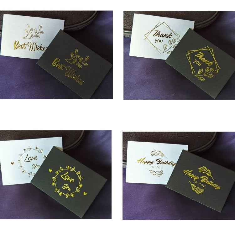 Biglietto di benedizione per matrimonio da 150 pezzi Biglietto di ringraziamento Biglietto di decorazione regalo Biglietto di auguri con fiore abbronzante, Blessing （White）, Thank You （White）, Love You （White）, Happy Birthday （White）, Blessing （Black） ...