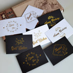 Biglietto di benedizione per matrimonio da 150 pezzi Biglietto di ringraziamento Biglietto di decorazione regalo Biglietto di auguri con fiore abbronzante, Blessing （White）, Thank You （White）, Love You （White）, Happy Birthday （White）, Blessing （Black） ...