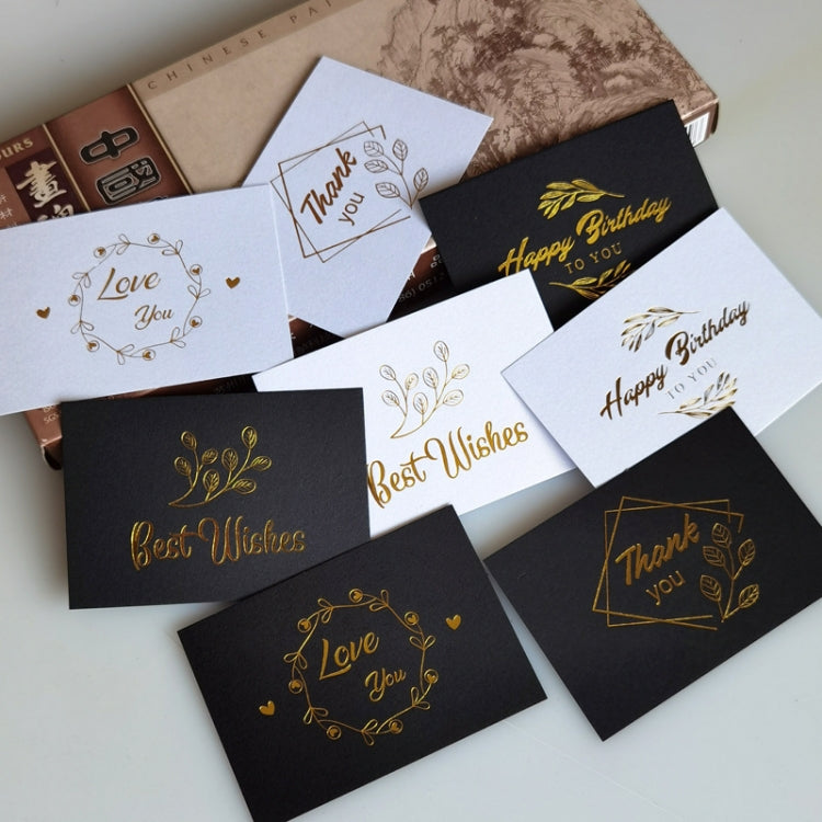 Biglietto di benedizione per matrimonio da 150 pezzi Biglietto di ringraziamento Biglietto di decorazione regalo Biglietto di auguri con fiore abbronzante, Blessing （White）, Thank You （White）, Love You （White）, Happy Birthday （White）, Blessing （Black） ...