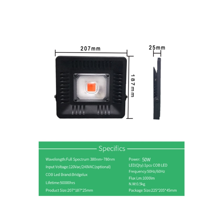 Luce per piante a LED ultrasottile, luce per la crescita COB a spettro completo, luce di riempimento per serra per verdure, frutta e fiori senza spina, 50W, 100W, 150W