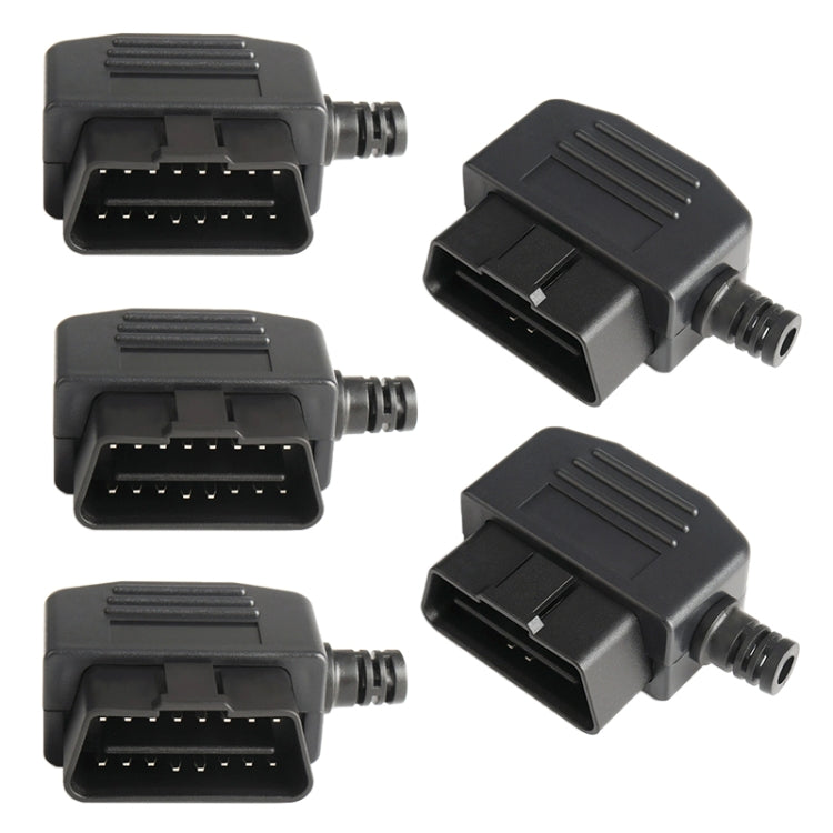 5 PCS 16PIN Connettore maschio per auto Connettore OBD2 Spina + Shell + Line Card + Vite OBD Plug J1962M, OBD Plug