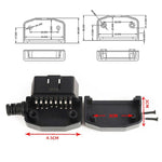5 PCS 16PIN Connettore maschio per auto Connettore OBD2 Spina + Shell + Line Card + Vite OBD Plug J1962M, OBD Plug