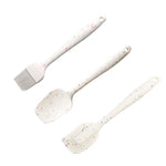 Set di utensili da forno fai-da-te per frittelle da cucina 3 in 1 Set di spazzole per barbecue a grana colorata + spatola per burro + set di spatole, White