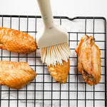 Set di utensili da forno fai-da-te per frittelle da cucina 3 in 1 Set di spazzole per barbecue a grana colorata + spatola per burro + set di spatole, White