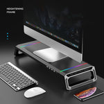 Supporto per laptop pieghevole per rack maggiorato per monitor ICE COOREL T1 con illuminazione RGB e interfaccia di espansione 4xUSB