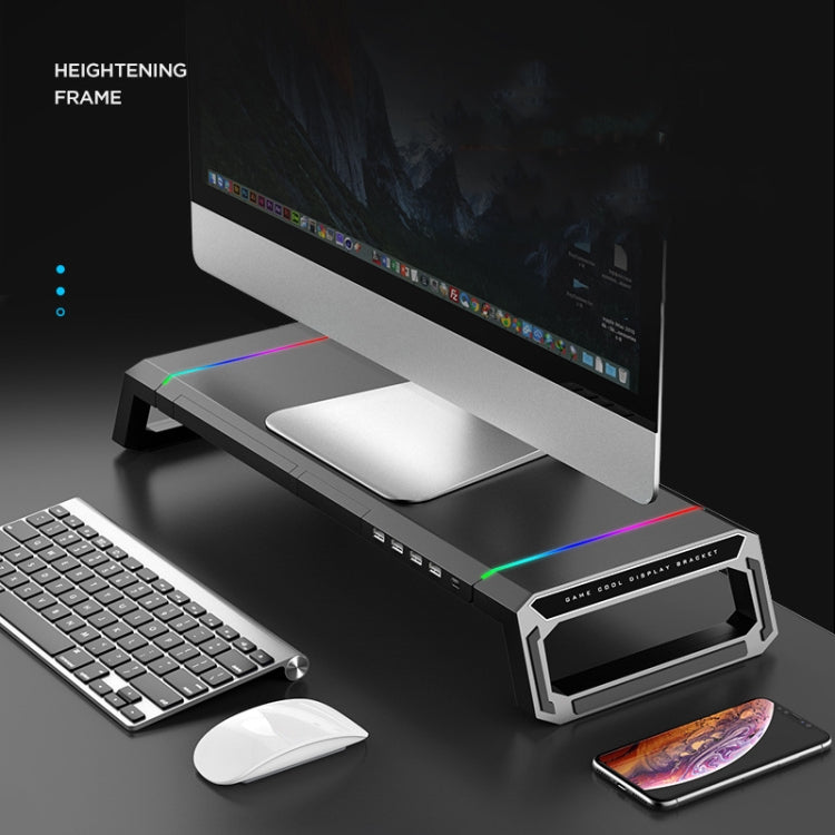 Supporto per laptop pieghevole per rack maggiorato per monitor ICE COOREL T1 con illuminazione RGB e interfaccia di espansione 4xUSB