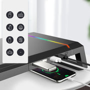 Supporto per laptop pieghevole per rack maggiorato per monitor ICE COOREL T1 con illuminazione RGB e interfaccia di espansione 4xUSB