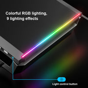 Supporto per laptop pieghevole per rack maggiorato per monitor ICE COOREL T1 con illuminazione RGB e interfaccia di espansione 4xUSB