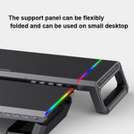 Supporto per laptop pieghevole per rack maggiorato per monitor ICE COOREL T1 con illuminazione RGB e interfaccia di espansione 4xUSB