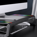 Supporto per laptop pieghevole per rack maggiorato per monitor ICE COOREL T1 con illuminazione RGB e interfaccia di espansione 4xUSB