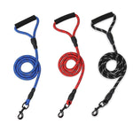 Guinzaglio riflettente per animali domestici da 2 pezzi, per cani di taglia media e grande, Blue, Black, Red