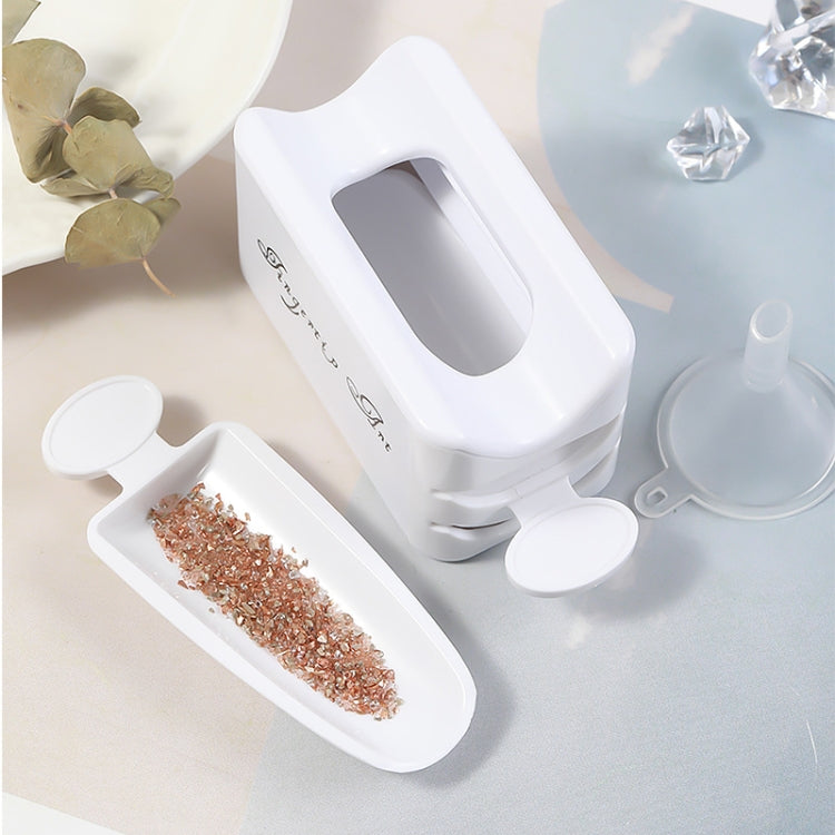 3 PCS Nail Art Scatola per il riciclaggio di gioielli in polvere a doppio strato Contenitore portatile per infiltrazione in polvere Strumento per manicure