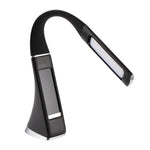 Lampada da scrivania a LED con struttura in pelle dimmerabile a 3 livelli U2 5W con display temperatura/orologio/calendario, Black