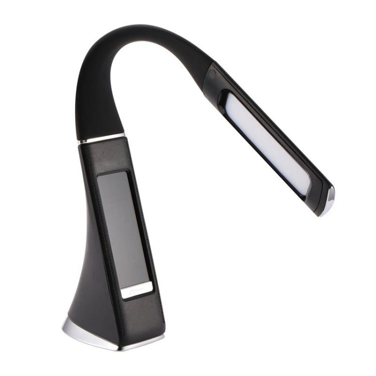 Lampada da scrivania a LED con struttura in pelle dimmerabile a 3 livelli U2 5W con display temperatura/orologio/calendario, Black