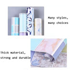 2 adesivi murali per piastrelle antifumo da cucina, carta da parati per stufa, Happy Every Day, Purple Vine, Blossoming Flowers, Blue Ans White Porcelain