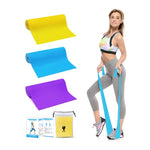 3 in 1 TPE Yoga Stretch Sheet Fitness Elastic Band Resistance Band Strength Training Stretch Band Set, 3 in 1
